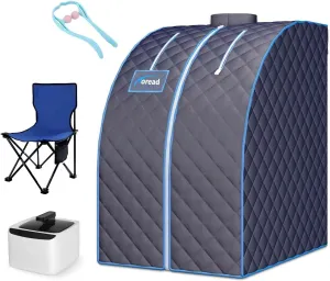 TOREAD Single Personal Steam Sauna Spa Portable Folding Steam Sauna with 1000W&2.6L steam Generator, Person Sauna Tent for Relaxation, Fast Heating in 6 Min, with Remote Control, Black