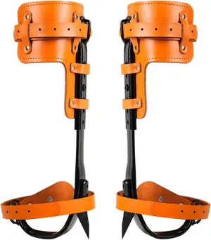 Tree Climbing Spikes, Tree Climbing Tool Crampons, Height Adjustable and with Cowhide Leather Straps, for Climbers, Logging, Hunting Observation, Fruit Picking
