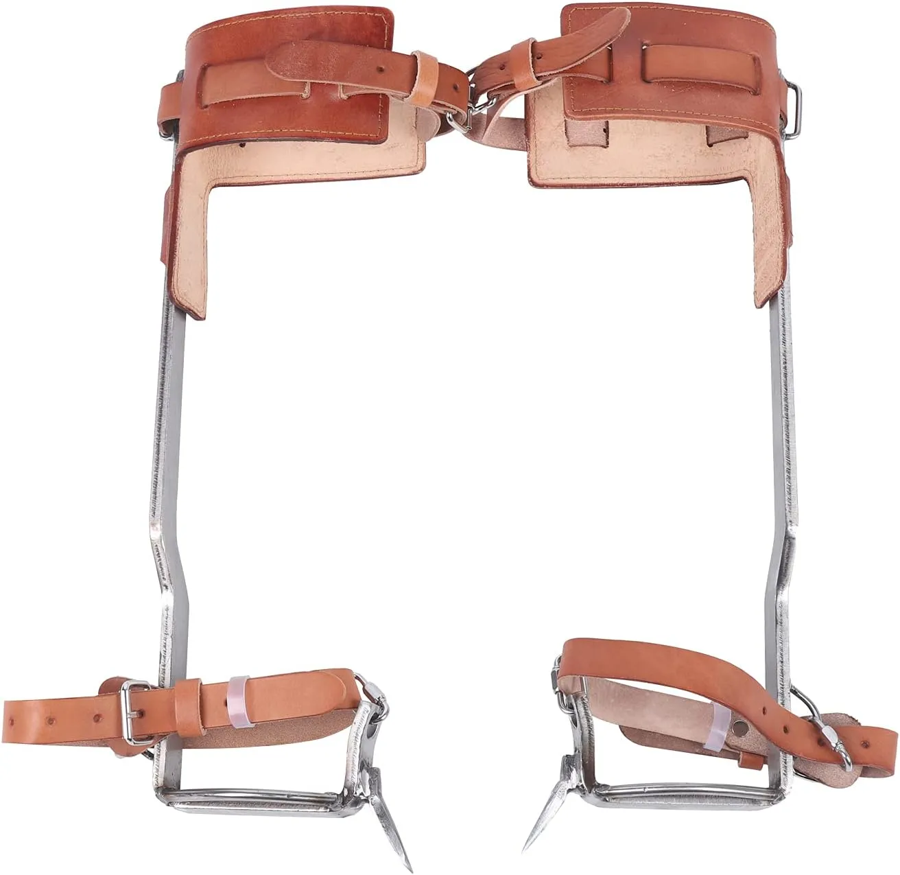 Tree Climbing Spikes, Upthehill Non-Slip Tree Climbing Spurs Tree Gaffs Pads Spur Gear Climbing Steps Spurs Tool with Safety Belt Straps Adjustable Lanyard Rope Carabiner for High-Altitude Logging