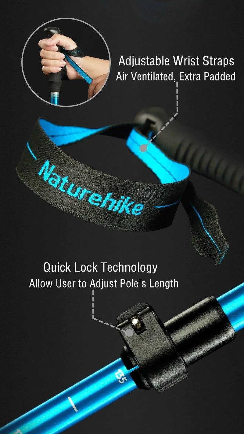 Trekking/walking Poles Folding Stick Pair