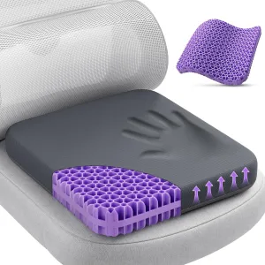 TushGuard Gel Seat Cushion for Long Sitting, Enlarged & Thickened Patent Design Office Chair Cushion, Breathable Cooling Seat Cushions for Office Chairs, Soft Car Seat Cushion for Wheelchair(Large)