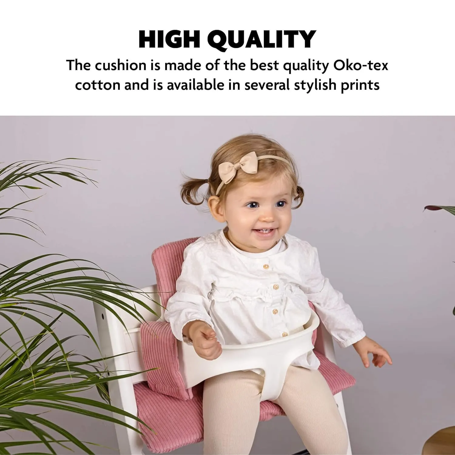 UKJE Cushion Compatible with Stokke Tripp Trapp (Old and New Model) 2 Pieces, Baby High Chair Cushion Oeko-Tex Cotton, Easy to Clean