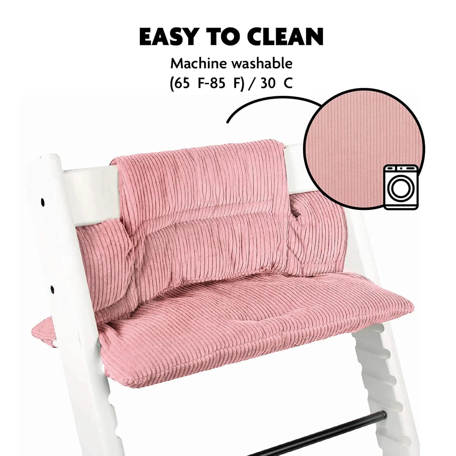 UKJE Cushion Compatible with Stokke Tripp Trapp (Old and New Model) 2 Pieces, Baby High Chair Cushion Oeko-Tex Cotton, Easy to Clean