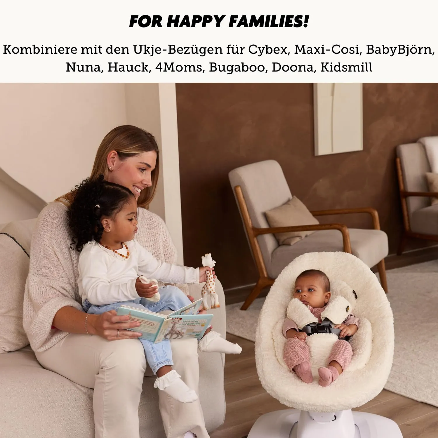 UKJE Cushion Compatible with Stokke Tripp Trapp - Soft Seat Cushion for Infants, Babies & Toddlers, High Chair Accessories, Cotton Fabric Insert, Easy to Install, Handmade in Europe (Wilde Flowers)
