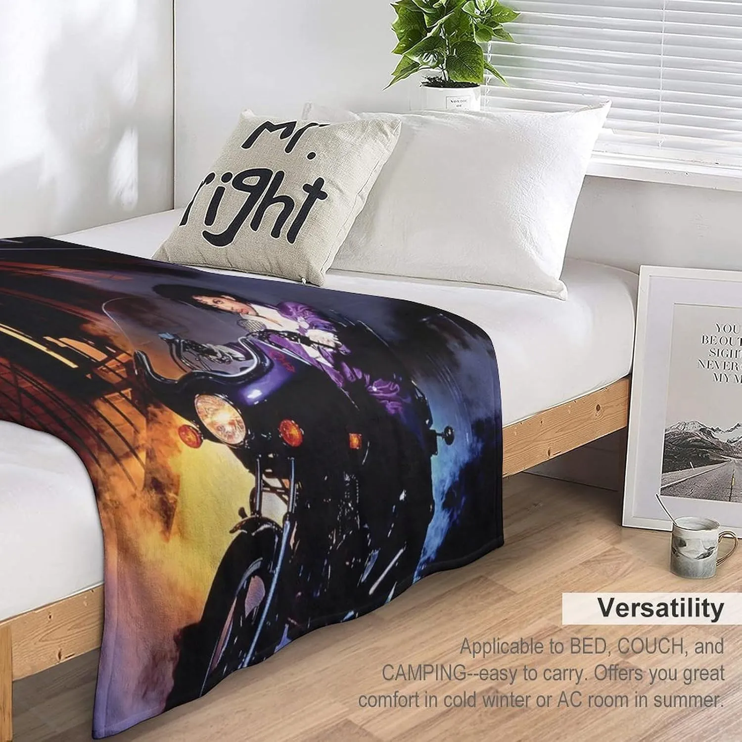 Ultra Soft Reversible Double Sided Blanket, Fluffy Thick Warm Plush Fuzzy Blanket for Couch, Bed and Gifts Funny Adorable for Punk Purple Music Prince Rain Throw 50"x60"