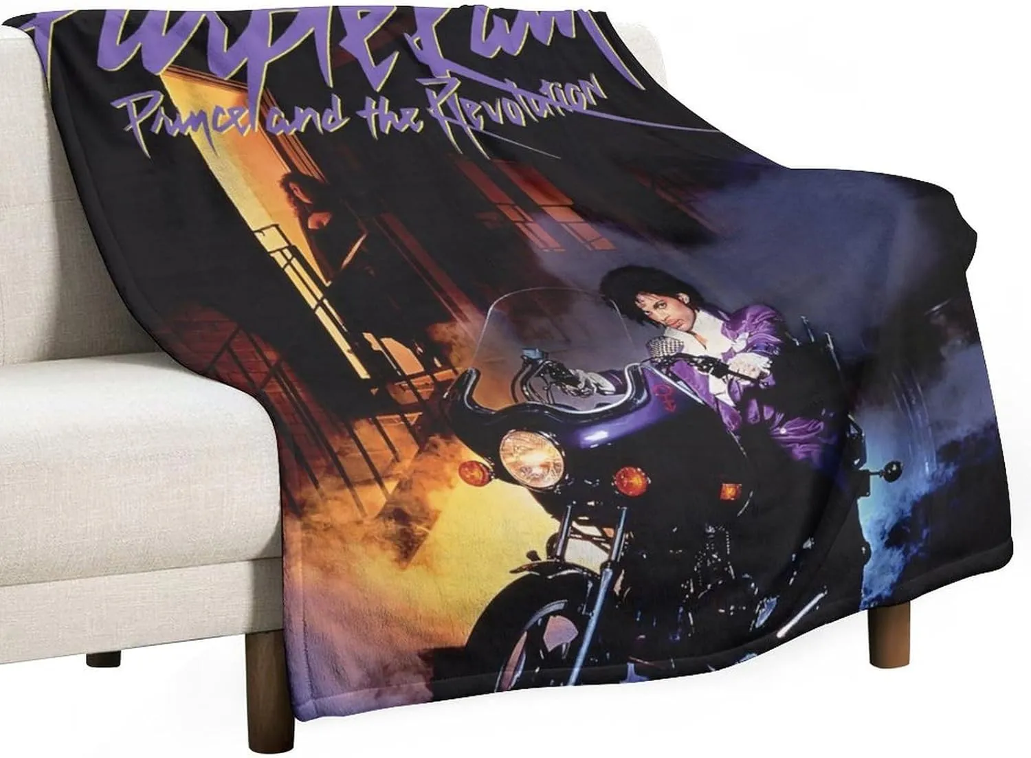 Ultra Soft Reversible Double Sided Blanket, Fluffy Thick Warm Plush Fuzzy Blanket for Couch, Bed and Gifts Funny Adorable for Punk Purple Music Prince Rain Throw 50"x60"