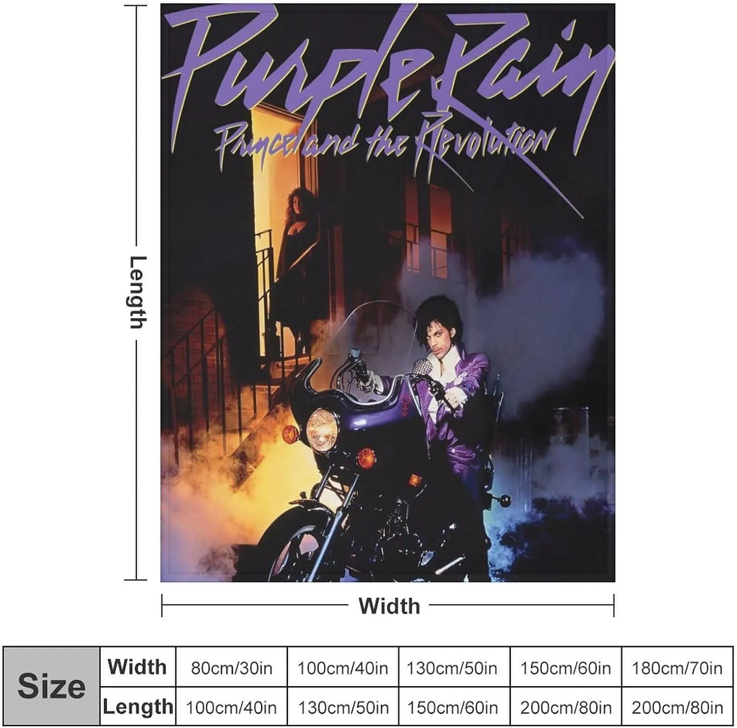 Ultra Soft Reversible Double Sided Blanket, Fluffy Thick Warm Plush Fuzzy Blanket for Couch, Bed and Gifts Funny Adorable for Punk Purple Music Prince Rain Throw 50"x60"
