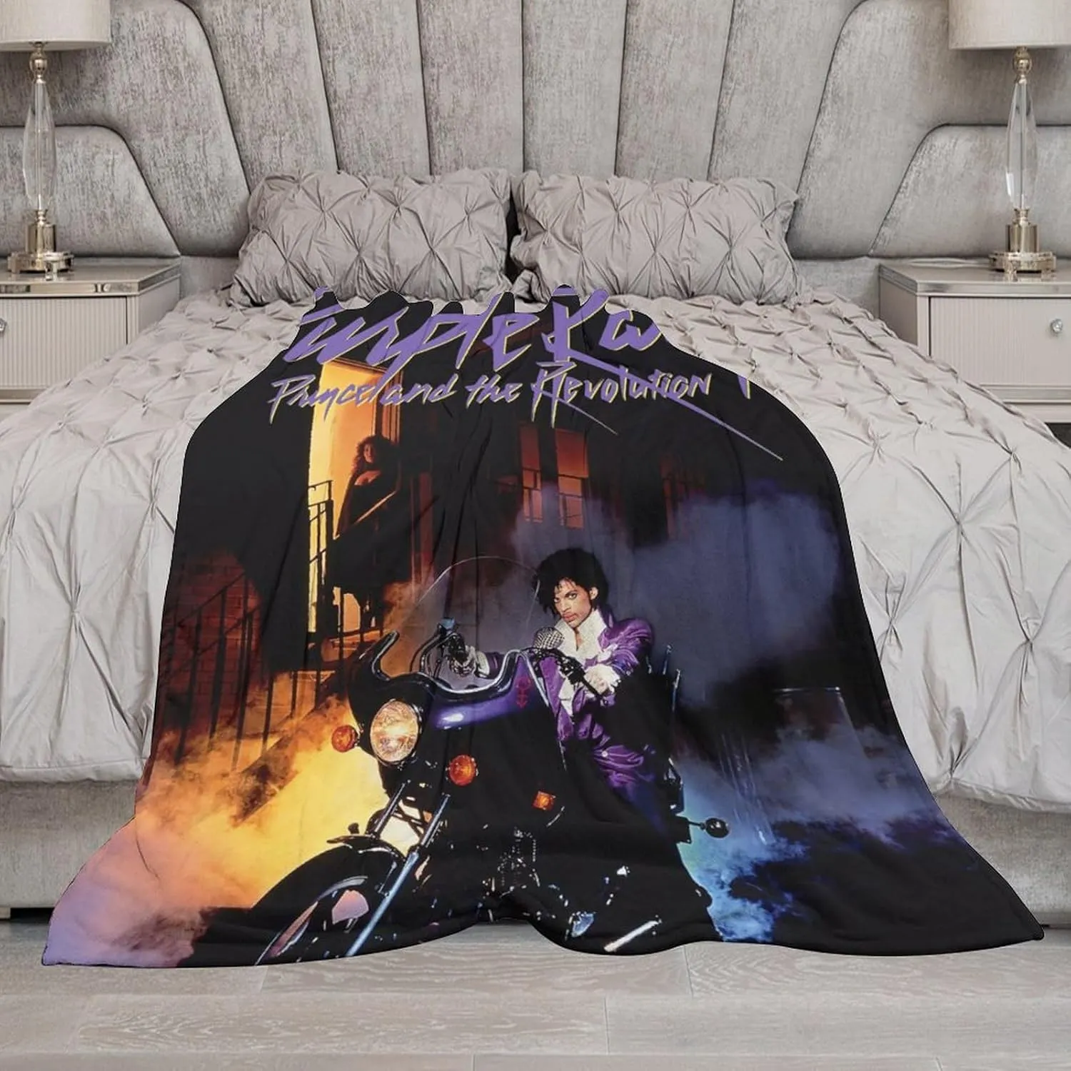 Ultra Soft Reversible Double Sided Blanket, Fluffy Thick Warm Plush Fuzzy Blanket for Couch, Bed and Gifts Funny Adorable for Punk Purple Music Prince Rain Throw 50"x60"