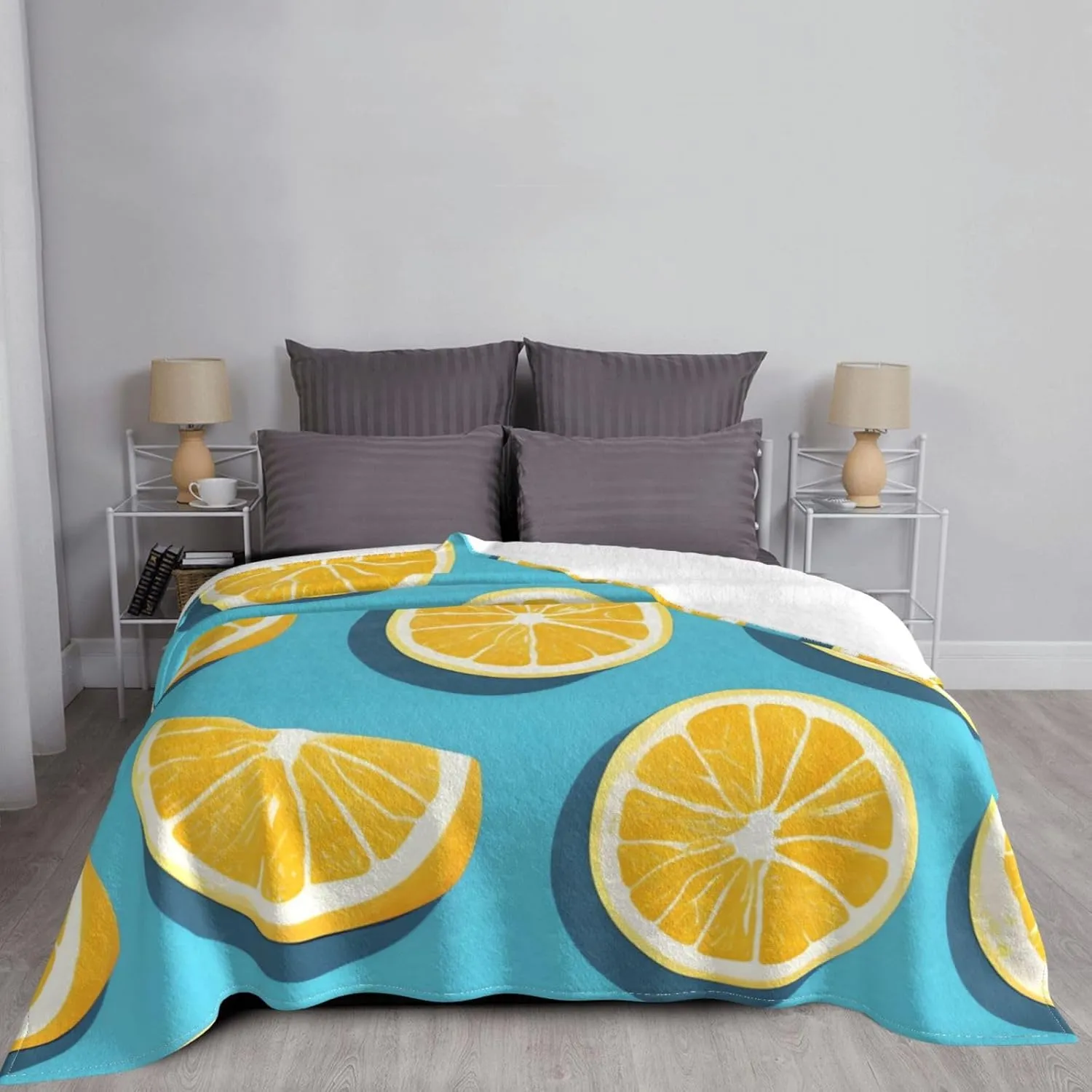 Ultra Soft Throw Blanket,Lemon Wedges, for Couch, Bed, Sofa, Cozy Plush Warm Thick Furry Blanket Gifts for Women Men, 60"x50"