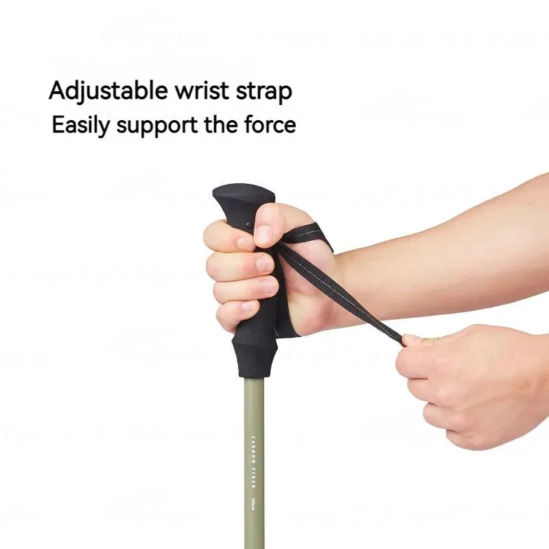 Ultralight 3K Carbon Fiber Telescopic Hiking Stick: 3-Section Trekking Pole for Outdoor Climbing