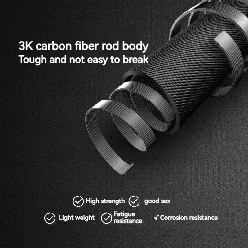 Ultralight 3K Carbon Fiber Telescopic Hiking Stick: 3-Section Trekking Pole for Outdoor Climbing