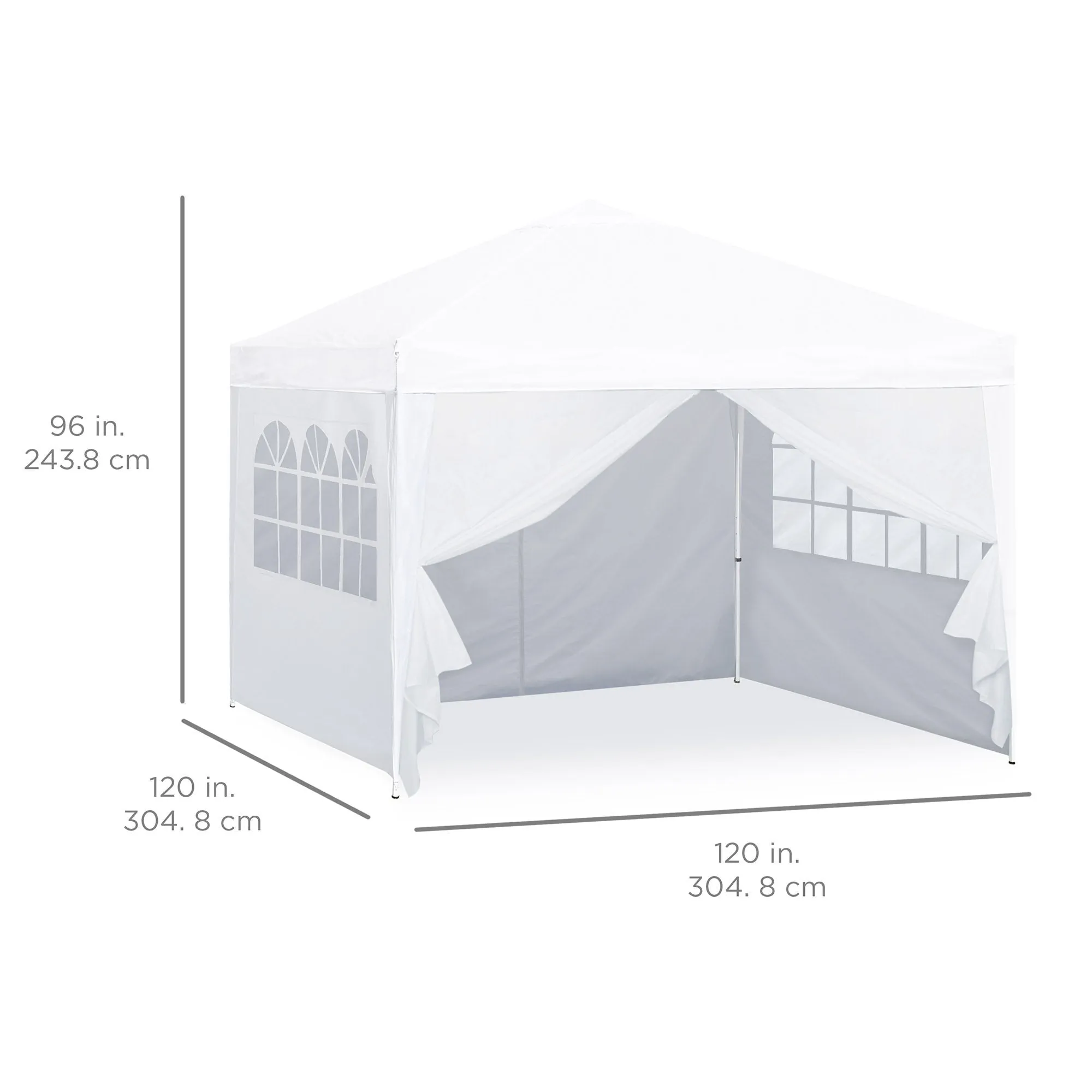 Up Doorway w/ Real-time Zip-Up Canopy Window Pop Tent 10x10ft Detachable Expert assistance Walls,