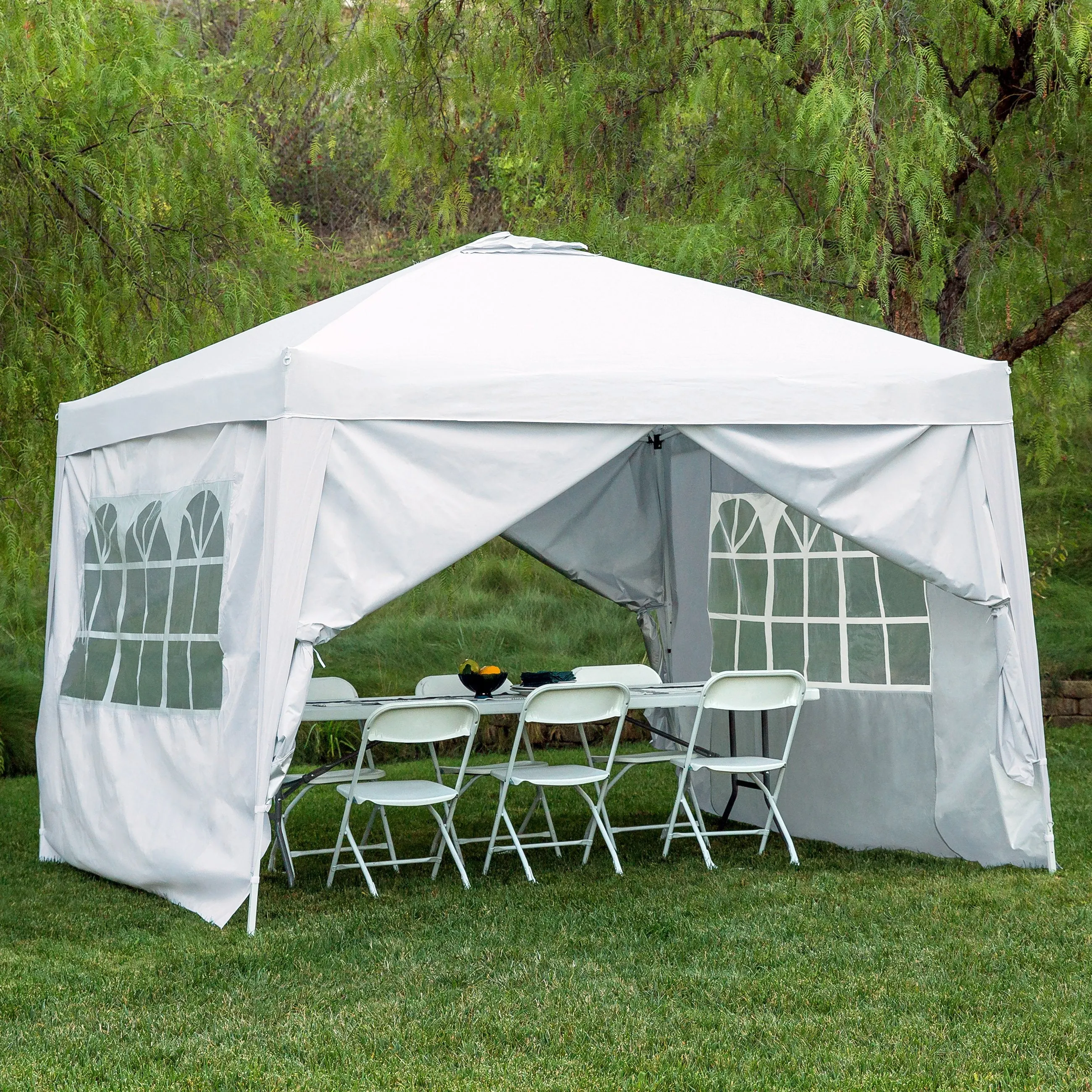 Up Doorway w/ Real-time Zip-Up Canopy Window Pop Tent 10x10ft Detachable Expert assistance Walls,