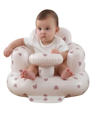 Upgrade Inflatable Baby Seat with Tray for Babies 3-36 Months, Built in Air Pump Bumbo Seat with Tray, Load-Capable Baby Chair Sit Me up Floor Seat for Baby, Learning to Sit&Feeding