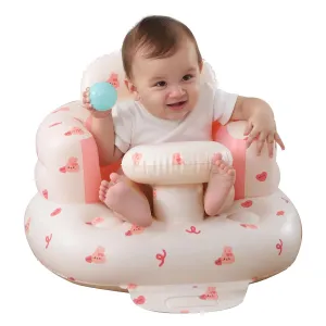 Upgrade Inflatable Baby Seat with Tray for Babies 3-36 Months, Built in Air Pump Bumbo Seat with Tray, Load-Capable Baby Chair Sit Me up Floor Seat for Baby, Learning to Sit&Feeding