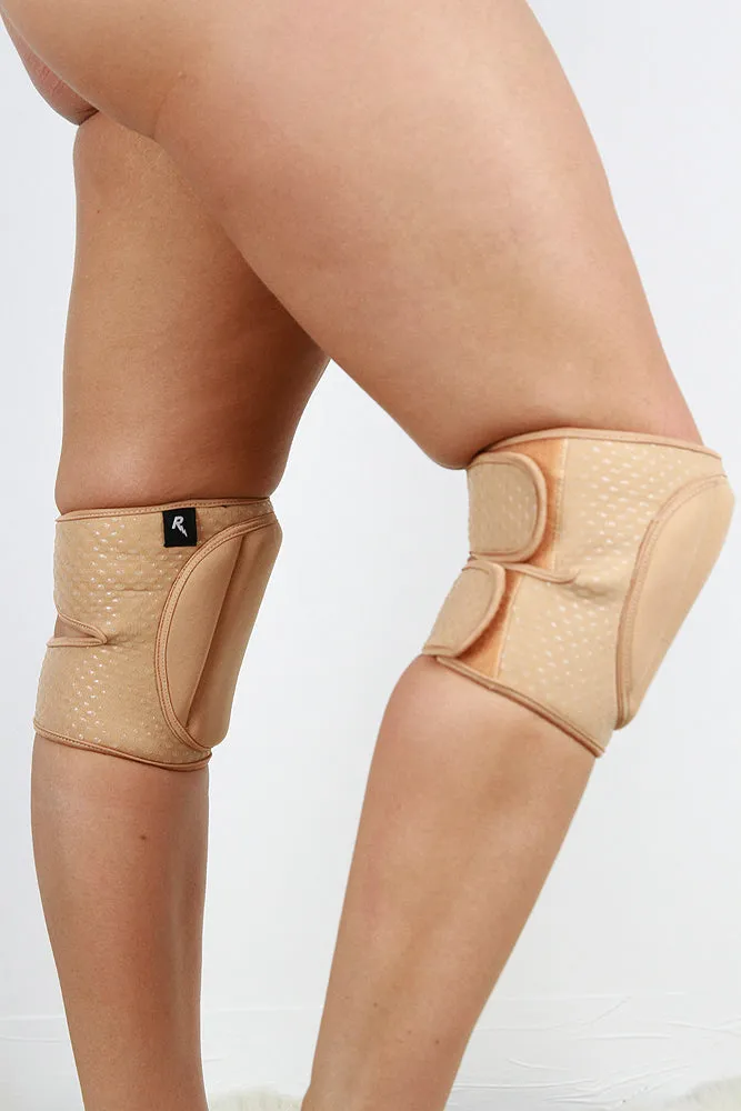 VELCRO Grip Knee Pads Gel Dot – BEIGE/NUDE – For Pole, Dance & Floorwork