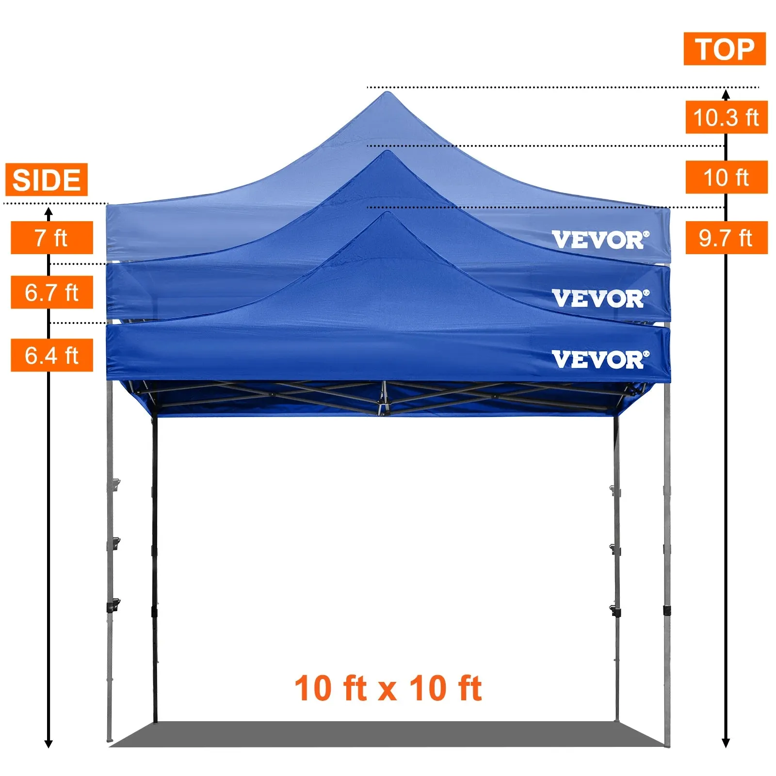 VEVOR 10x10 Pop Up Canopy Tent Outdoor Ten with Removable Sidewalls and Wheeled Bag Instant Portable Shelter for Parties Camping