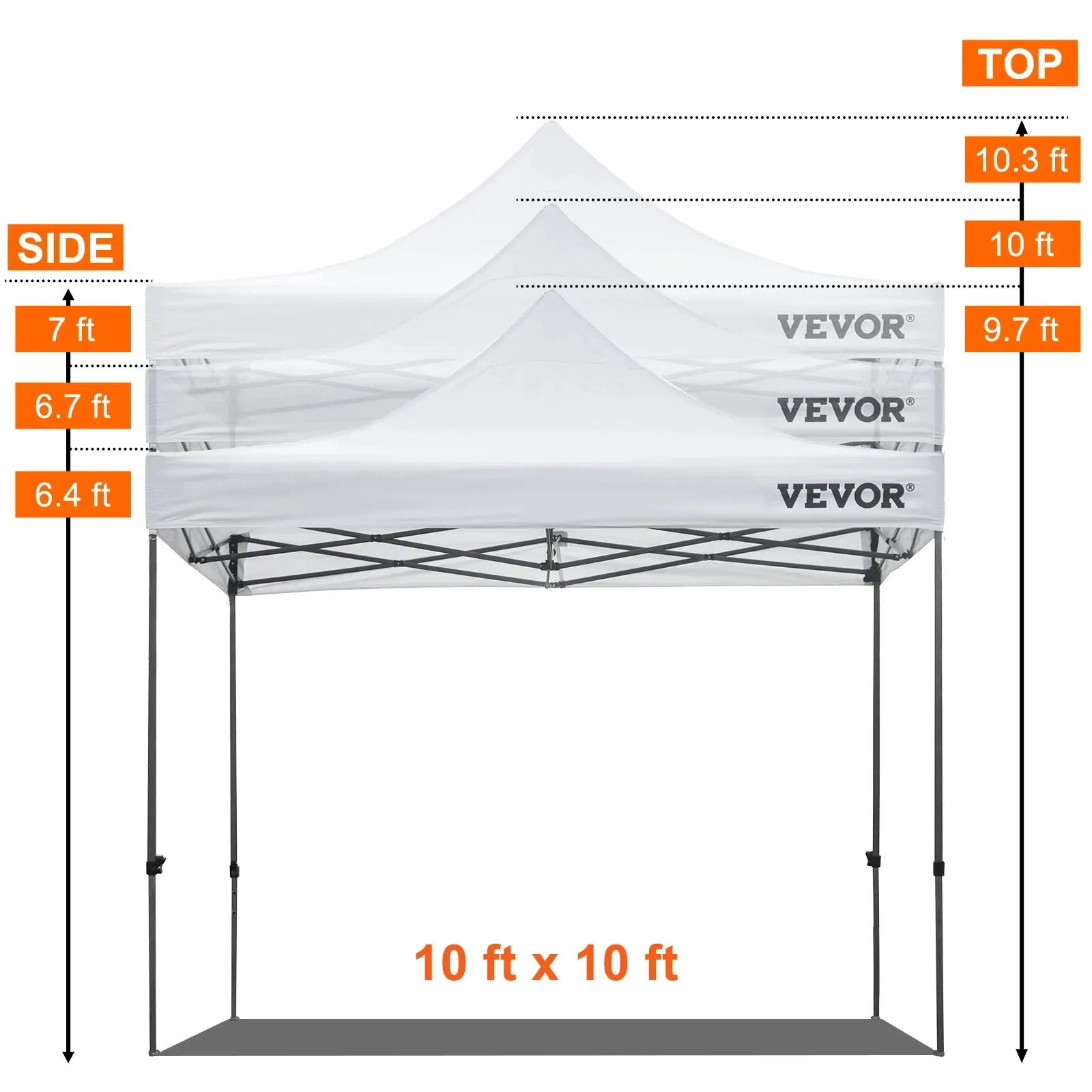 VEVOR 10x10 Pop Up Canopy Tent Outdoor Ten with Removable Sidewalls and Wheeled Bag Instant Portable Shelter for Parties Camping