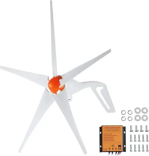 VEVOR 500W Wind Turbine Generator, 12V Wind Turbine Kit, 5-Blade Wind Power Generator with MPPT Controller, Adjustable Windward Direction & 2.5m/s Start Wind Speed, Suitable for Home, Farm, RVs, Boats