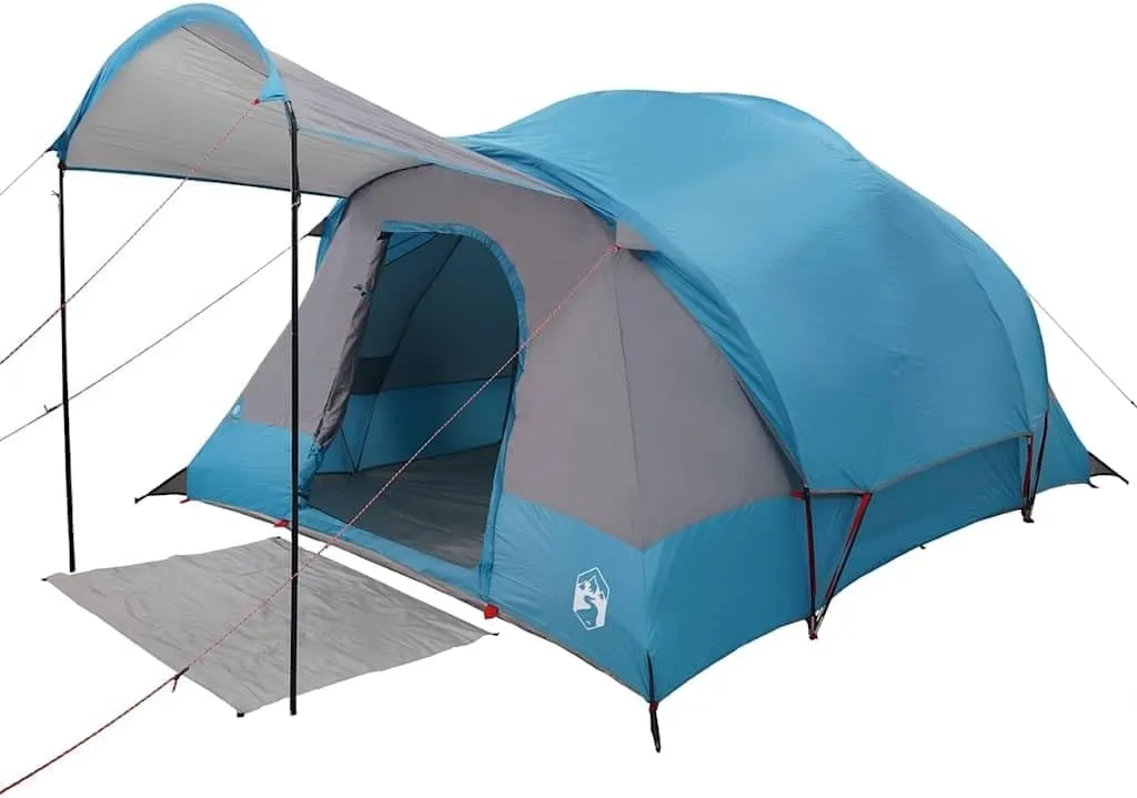 vidaXL 8-Person Family Tent - Tunnel Design, Lightweight, Blue, Waterproof - Camping Adventure Essentials