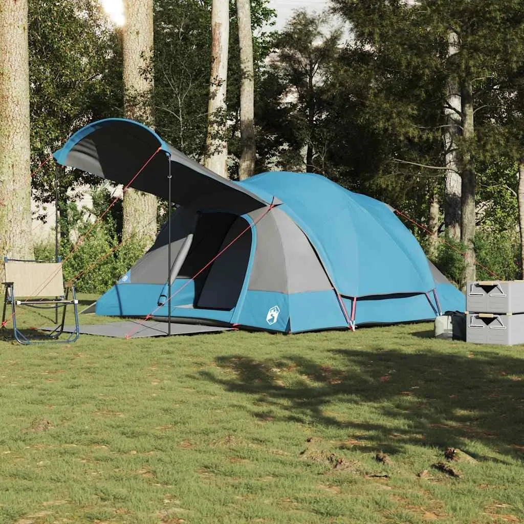 vidaXL 8-Person Family Tent - Tunnel Design, Lightweight, Blue, Waterproof - Camping Adventure Essentials
