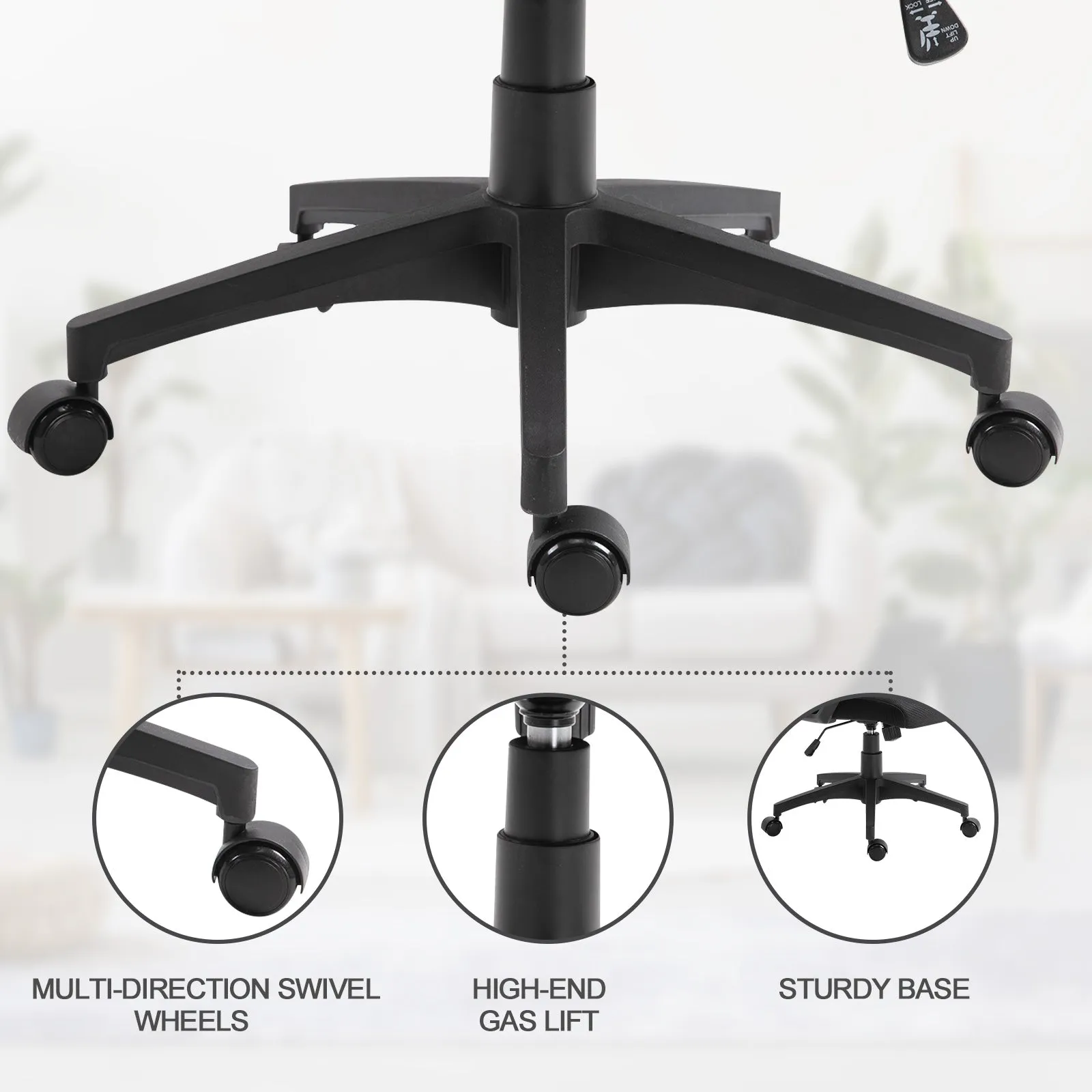 Vinsetto Mesh Ergonomic Home Office Chair w/ Headrest