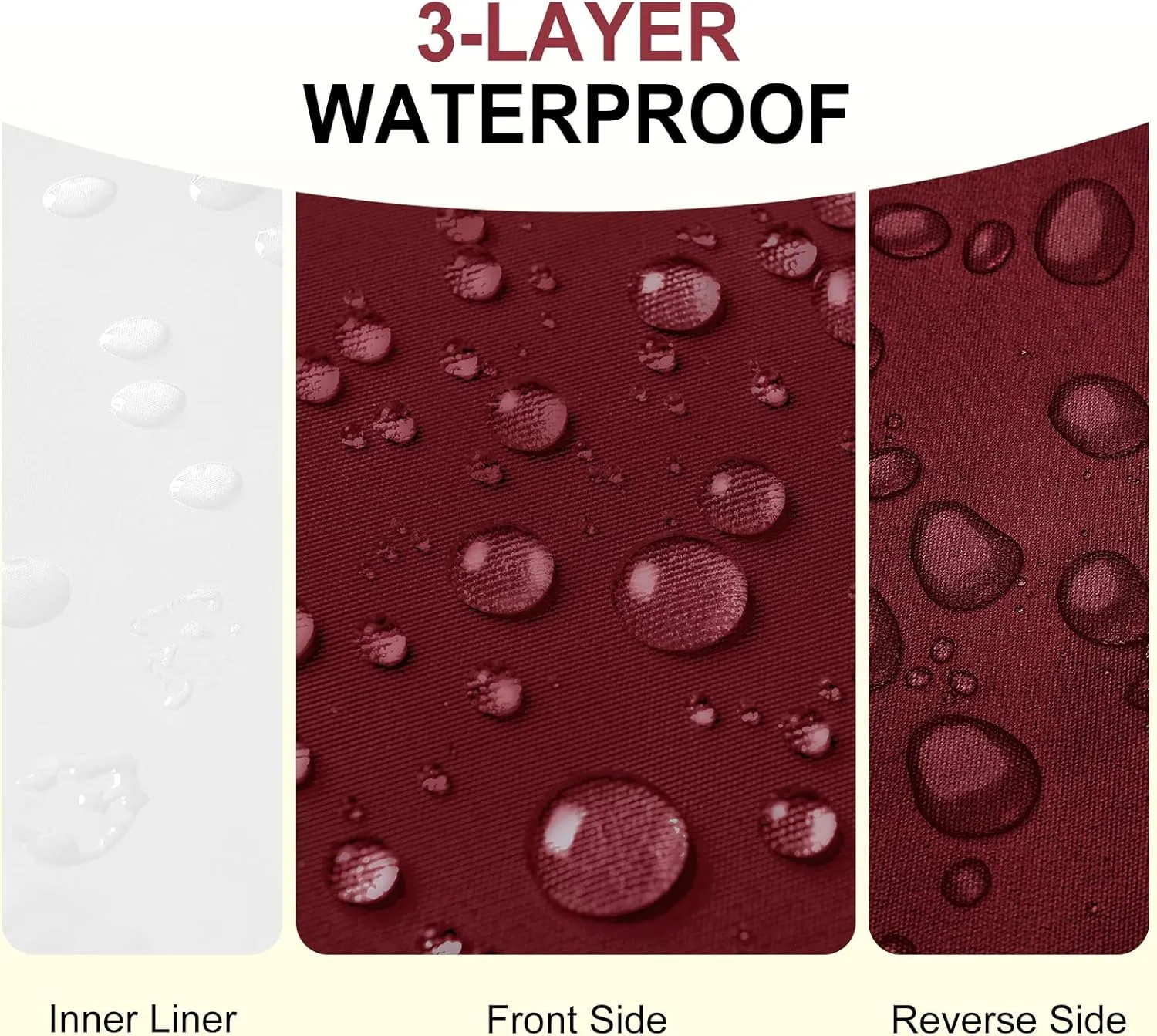 Waterproof Outdoor Chair Cushions 24x24, Outdoor Cushions for Patio Furniture with Removable Cover, Outdoor Deep Seat Patio Cushion Set with Backrest for Sofa, Couch and Patio Chairs, Burgundy