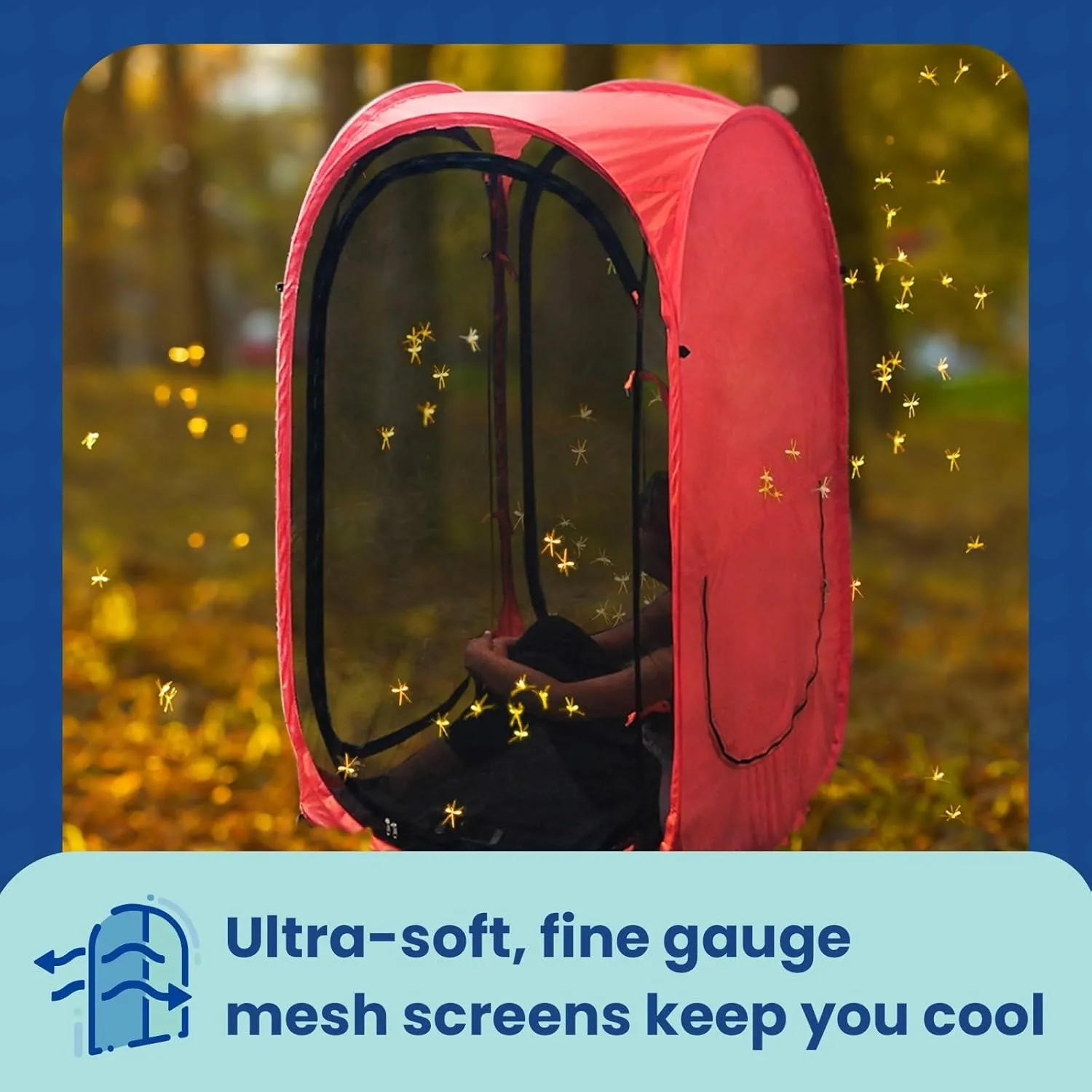 WeatherPod® The Original Shark Tank MyPod™ Mesh 1-2 Person Pop-Up Screen Pod - Keeps Out Bugs, Mosquitos, and Harmful UV Rays - UPF 50 for Maximum Protection from The Sun
