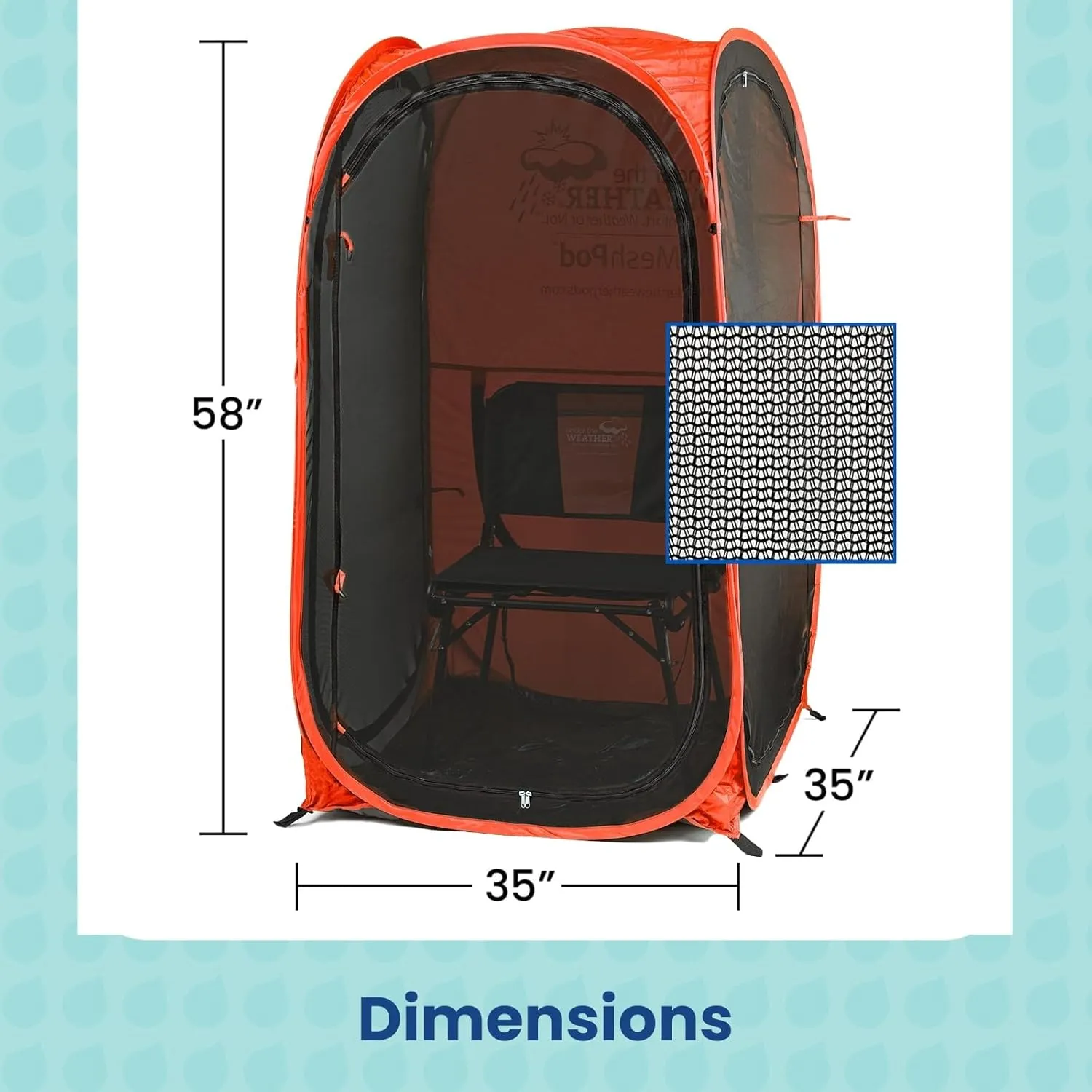 WeatherPod® The Original Shark Tank MyPod™ Mesh 1-2 Person Pop-Up Screen Pod - Keeps Out Bugs, Mosquitos, and Harmful UV Rays - UPF 50 for Maximum Protection from The Sun