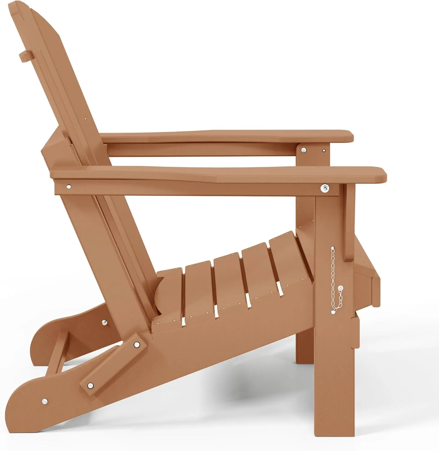 WestinTrends Malibu 4-Piece Set Outdoor Folding Poly Adirondack Chair, Teak