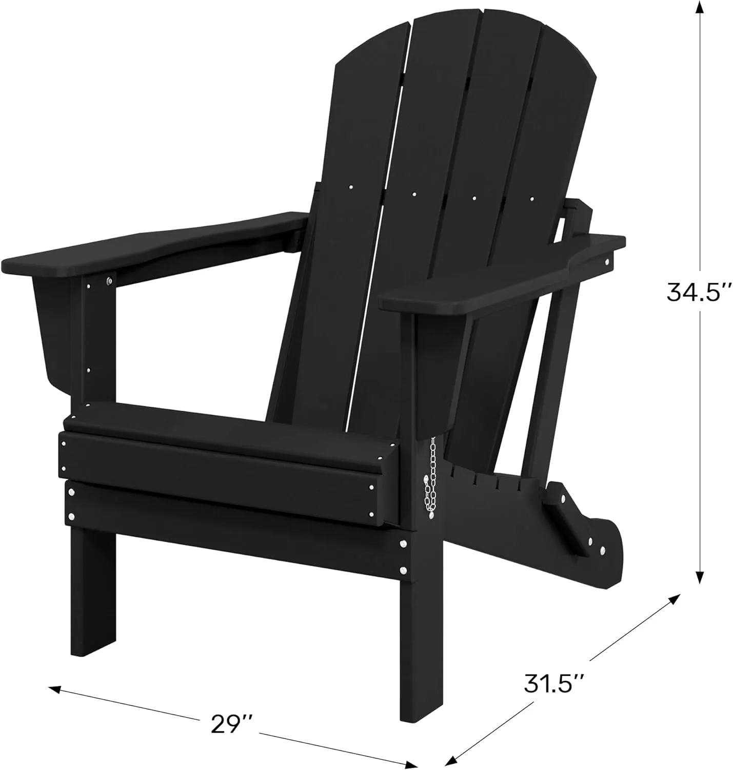 WestinTrends Malibu 4-Piece Set Outdoor Folding Poly Adirondack Chair, Teak