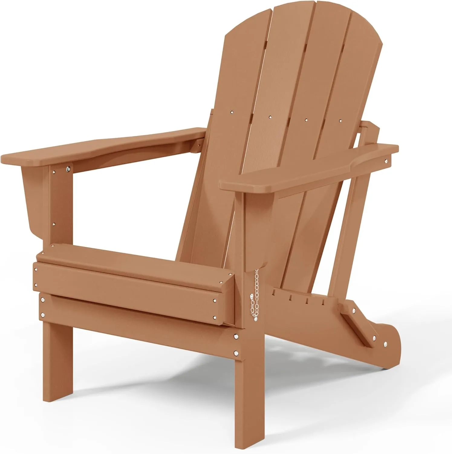 WestinTrends Malibu 4-Piece Set Outdoor Folding Poly Adirondack Chair, Teak