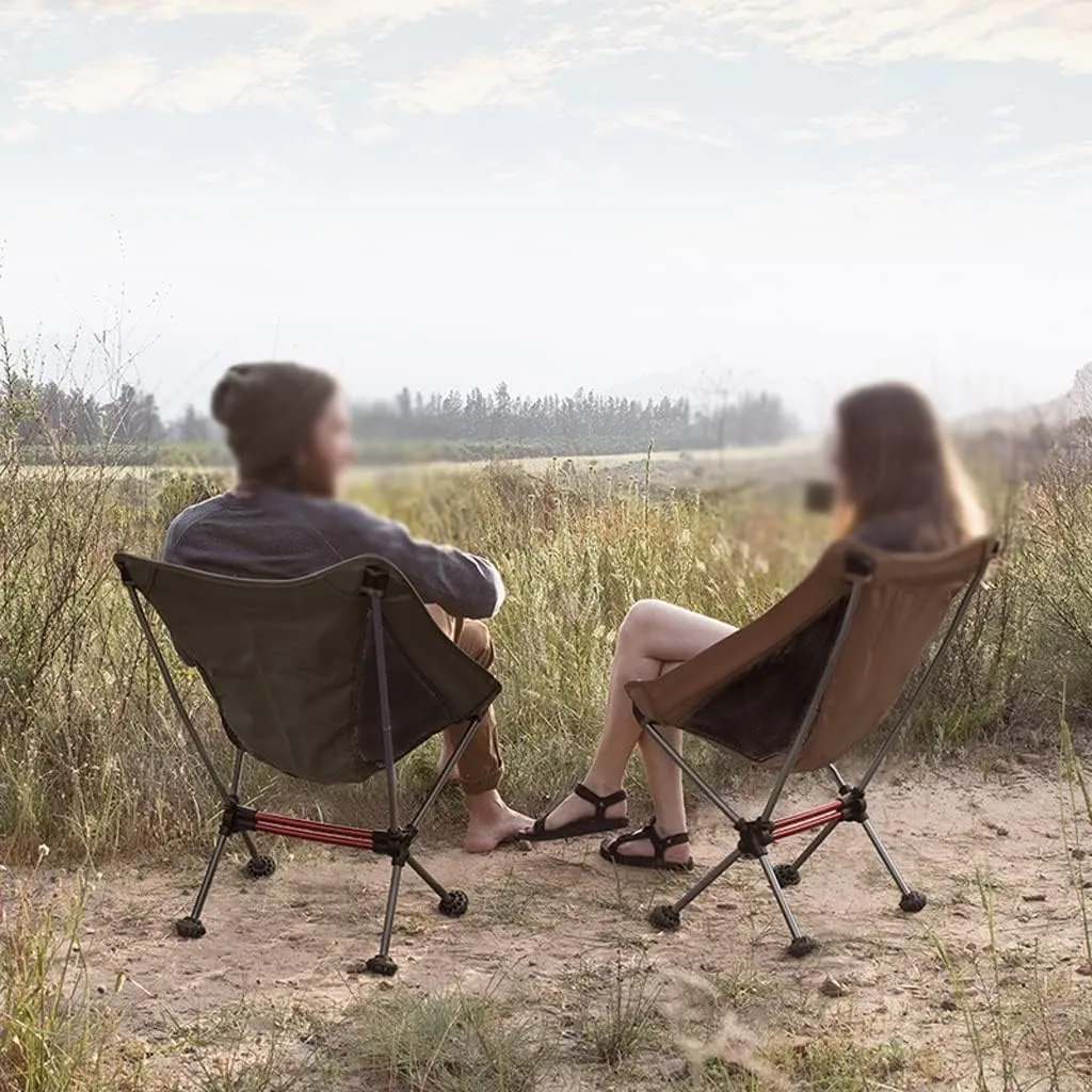 Widened Outdoor Folding Chair Portable Leisure Sketching Beach Camping Fishing Moon Chair (Rosso 70.55437cm)