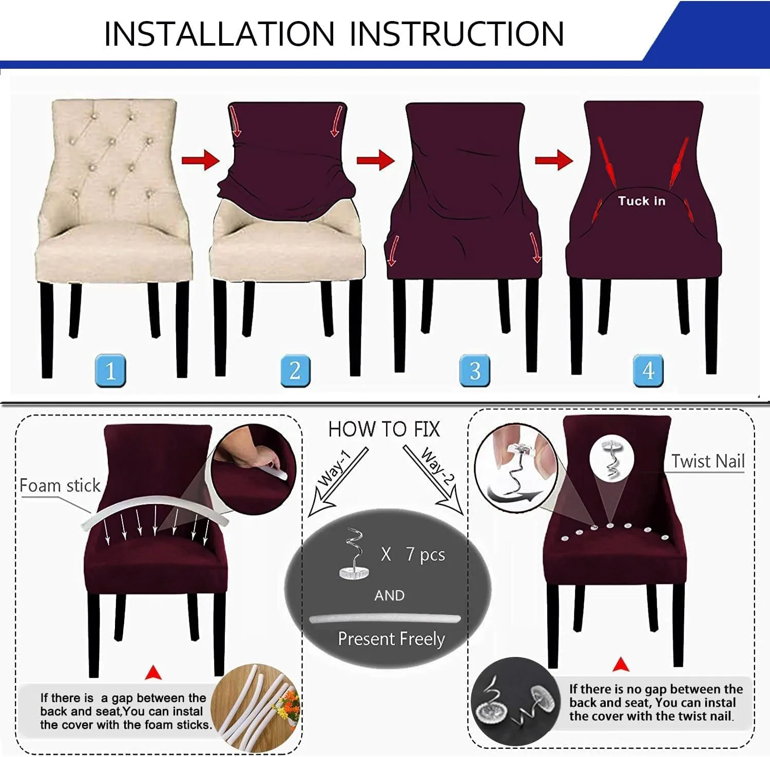 Wingback Side Chair Cover Stretch Dining Chair Covers Slipcovers Reusable Sloping Arm Chair Protector Cover Washable Upholstered Arm Dining Chair Cover for Dining Room Banquet Home Decor(A-dark gray,6