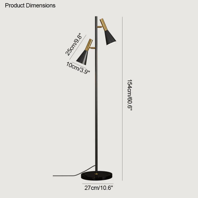 WOMO 2-bulb Adjustable Pole Floor Lamp-WM7067