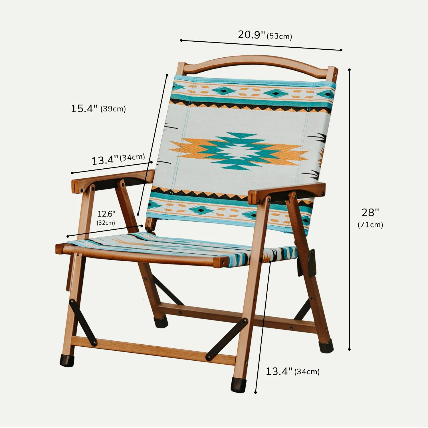 Wood Camping Chair - Aztec
