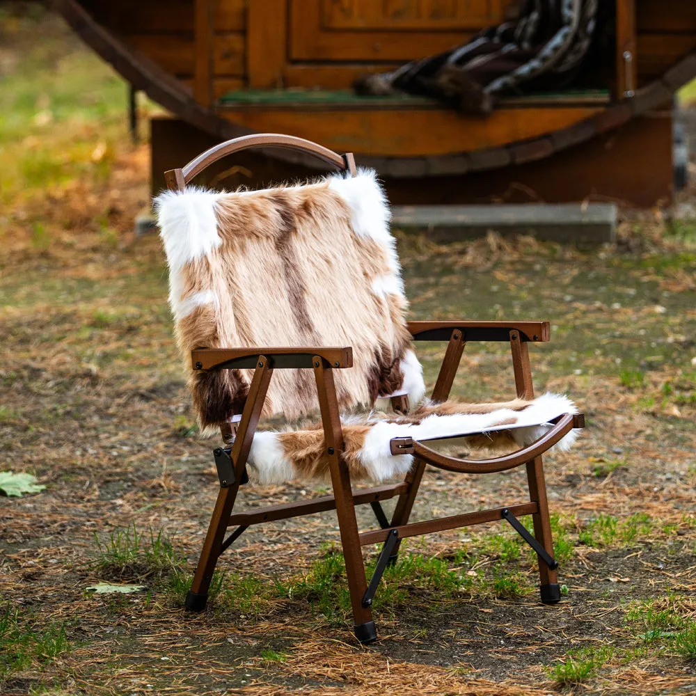 Wood Camping Chair - Impala Faux Fur