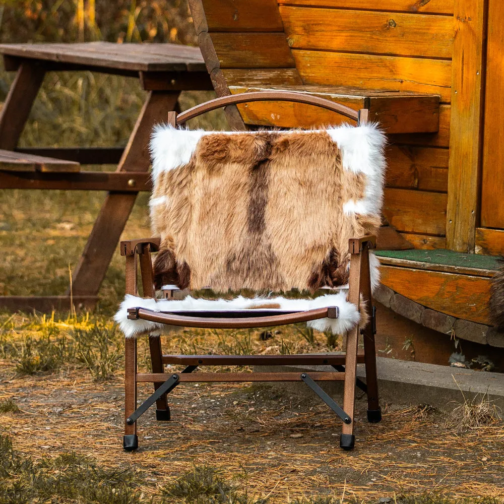 Wood Camping Chair - Impala Faux Fur