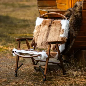 Wood Camping Chair - Impala Faux Fur