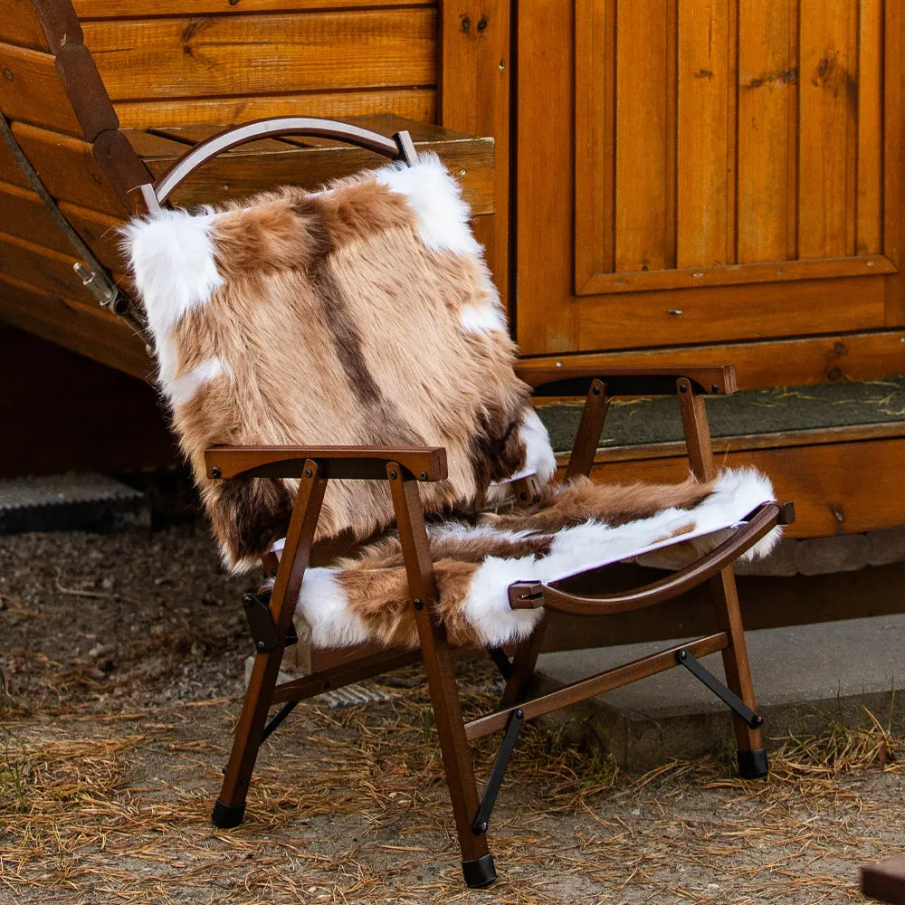 Wood Camping Chair - Impala Faux Fur