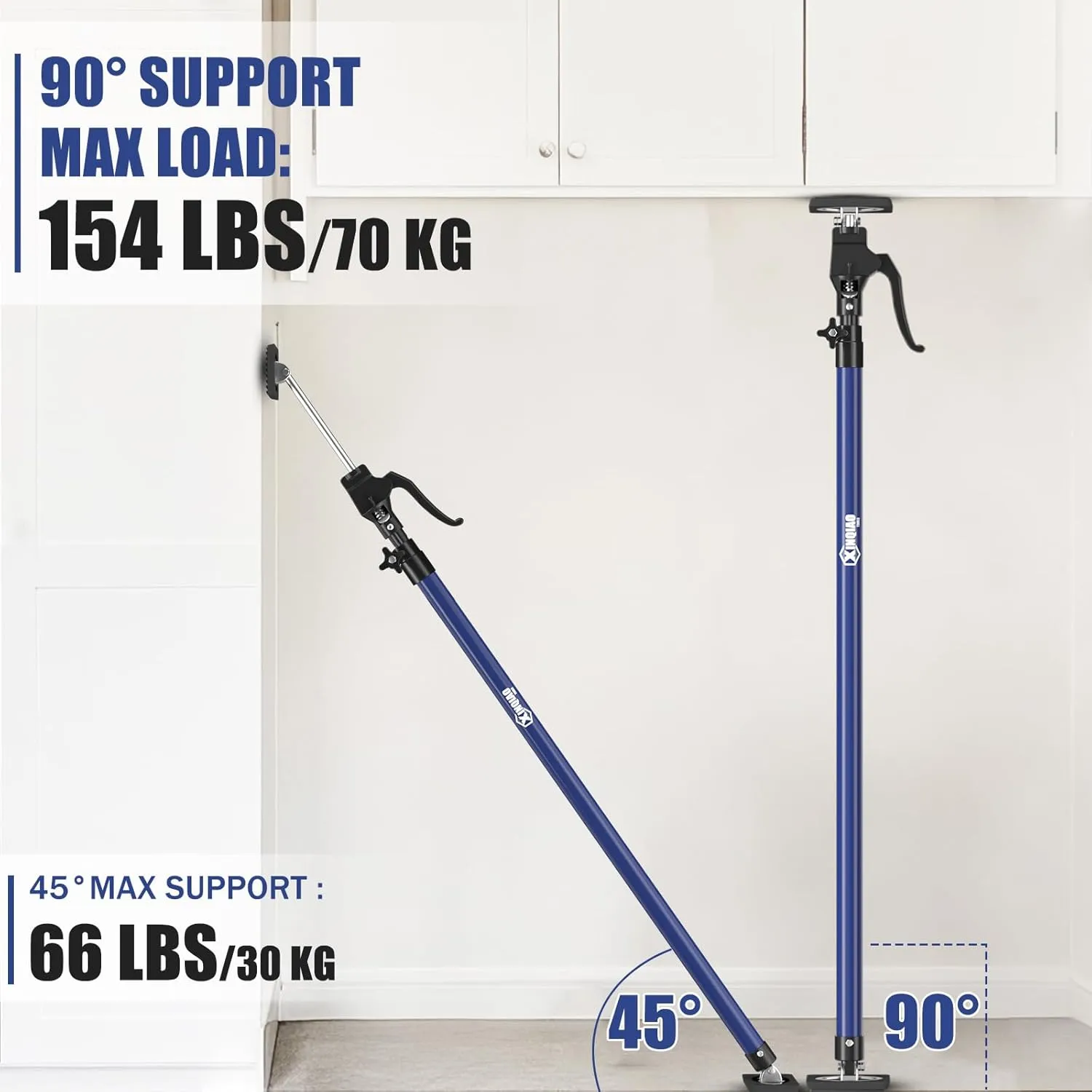 XINQIAO Cabinet Jacks for Installing Cabinets, Heavy Duty Third Hand Tools Adjustable Support Pole from 49.2 in to 114.2 in, 1 PC
