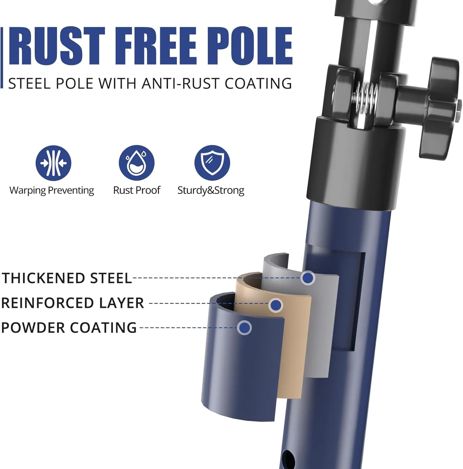 XINQIAO Cabinet Jacks for Installing Cabinets, Heavy Duty Third Hand Tools Adjustable Support Pole from 49.2 in to 114.2 in, 1 PC