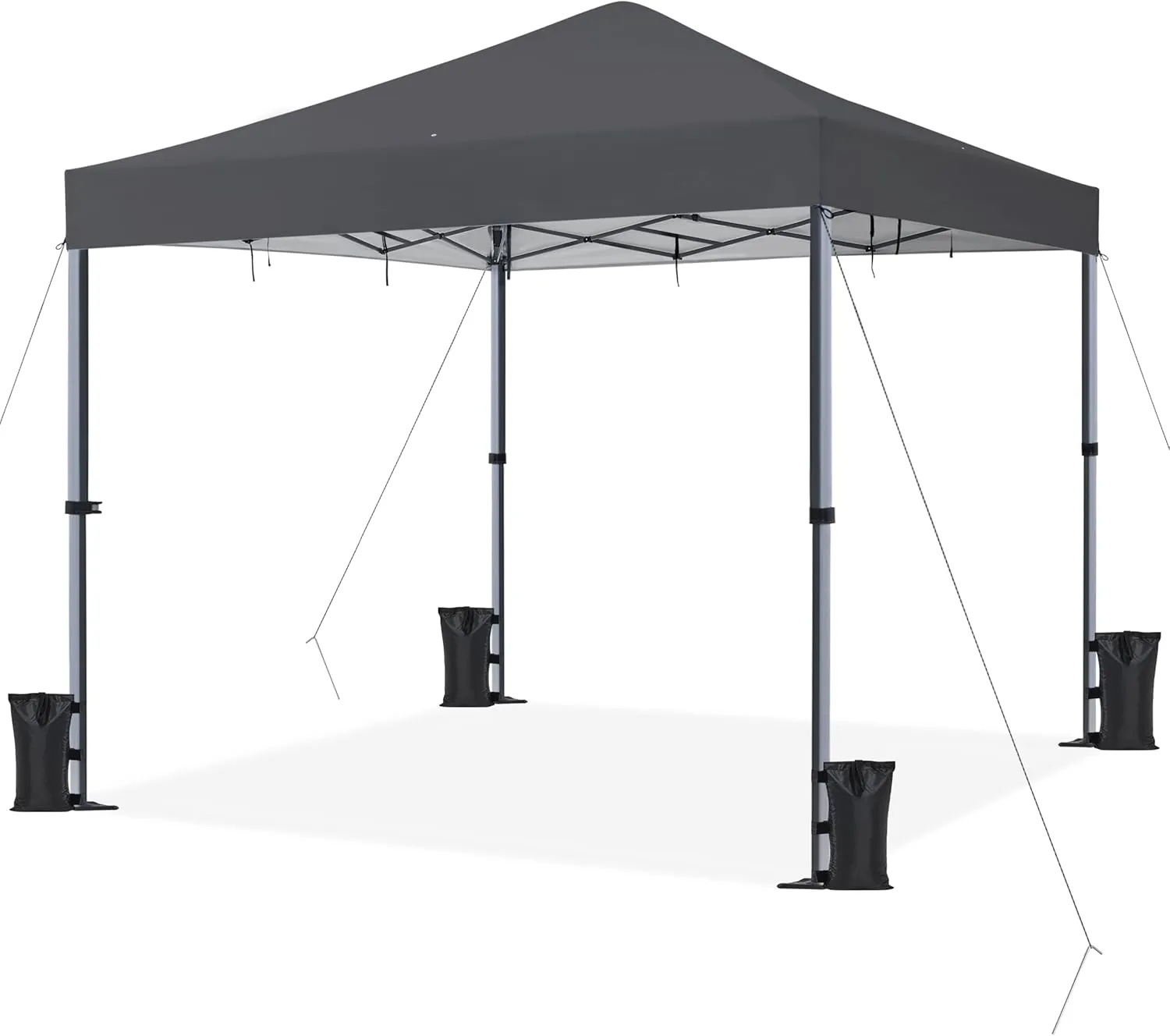 Yaheetech 12x12 Pop Up Canopy Easy Set-up Tent, Portable Outdoor Canopy Instant Tent, Heavy Duty Commercial Gazebo with Wheeled Carry Bag & 4 Sandbags for Home, Party & Outdoor Activities, Dark Gray