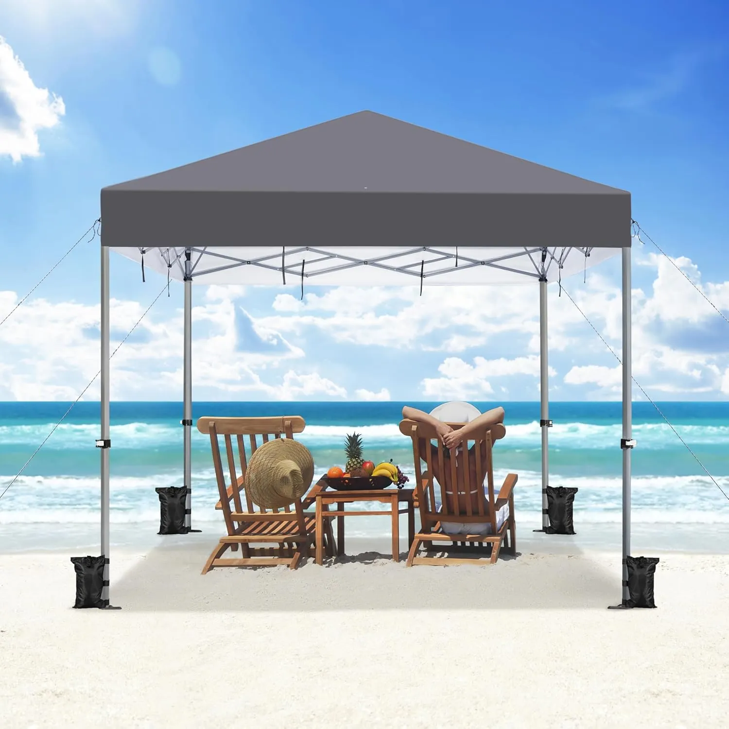 Yaheetech 12x12 Pop Up Canopy Easy Set-up Tent, Portable Outdoor Canopy Instant Tent, Heavy Duty Commercial Gazebo with Wheeled Carry Bag & 4 Sandbags for Home, Party & Outdoor Activities, Dark Gray