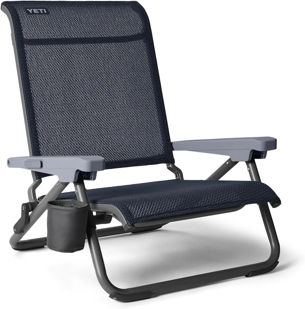YETI Hondo Reclining Beach Chair, Breathable, UV-Resistant, and Supports up to 350 lbs, Navy