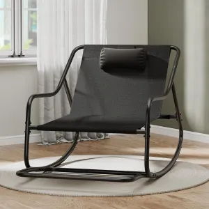 YITAHOME Patio Oversized Rocking Chair, Versatile Indoor/Outdoor Textilene Lounge with Metal Handrail and Footrest, Perfect for Living Room, Porch, or Backyard